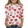 thumbnail image 2 of COM1950s Chemise de la Saint-Valentin pour Garçons, Chemise de la Saint-Valentin pour Garçons et Filles, Imprimé Saint-Valentin pour Garçons et Adultes, Manches Trois-Quarts, Col Rond, Chandail de Base, Chemise de la Saint-Valentin, 2 of 9