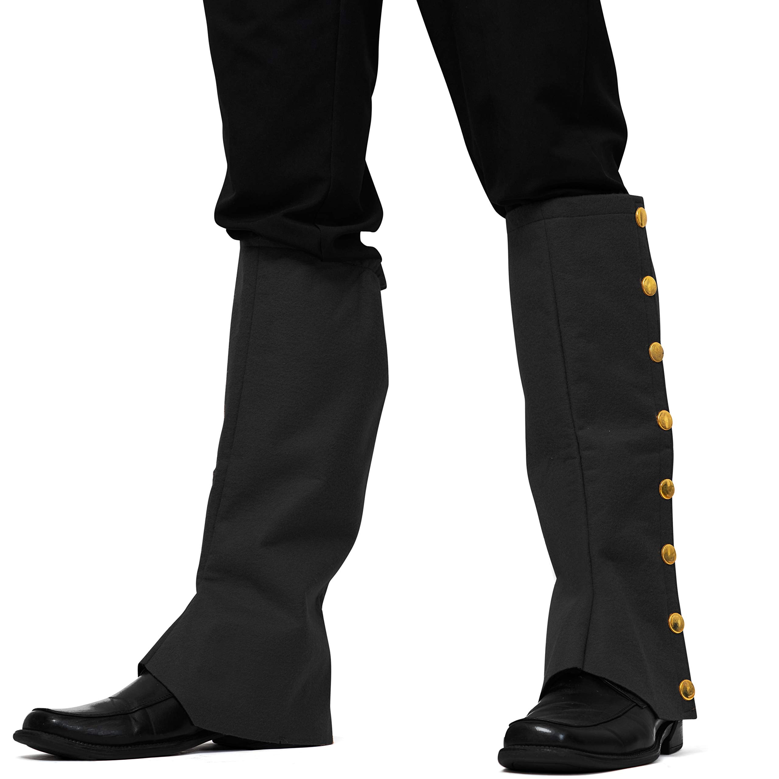 Buy Skeleteen Faux Suede Steampunk Boots Over The Shoe Black Costume