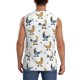 thumbnail image 4 of Fotbe Farm Roosters Men's Camiseta sin Mangas Estampada para Hombres, Playera Casual para Gimnasio, Entrenamiento, Playa-3X-Large, 4 of 7
