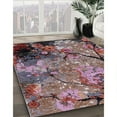 thumbnail image 2 of Ahgly Company Indoor Round Mid-Century Modern Lipstick Pink Oriental Area Rugs, 6' Round, 2 of 6