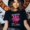 thumbnail image 3 of Faith Graphic Tee for Women – Bible Verse Shirt Heals the Brokenhearted, Flower Bouquet Design, Light Pink, Size S, 3 of 6