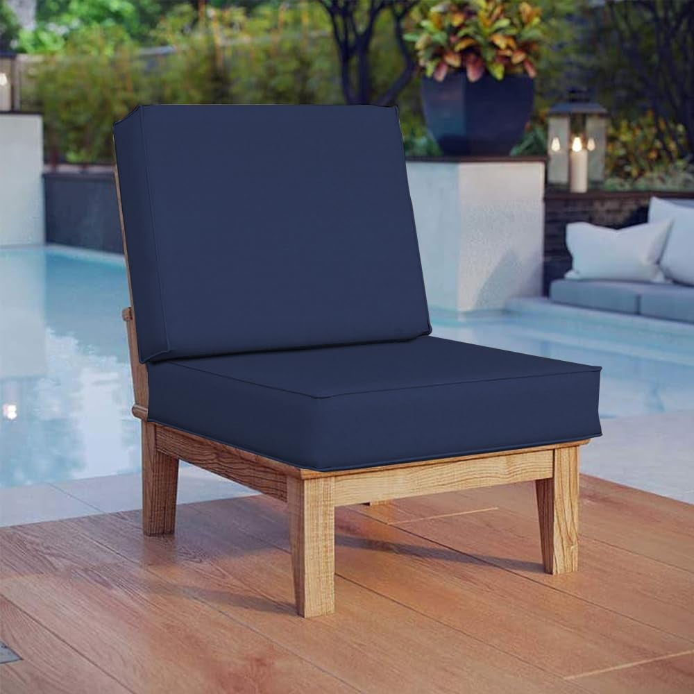 Covers&All Sofa Slipcovers – Waterproof Couch Cushion Covers for Patio Furniture, Pack of 2, Navy Blue