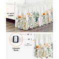 thumbnail image 3 of Spring Floral Wrap Around Bed Skirts for King Bed 18" Drop, Bed Skirt with Adjustable Elastic Belt Dust Ruffle Bed Valance for Bedroom Hotel Luxury Eucalyptus Leaf Summer Botanical Bed Frame Cover, 3 of 7