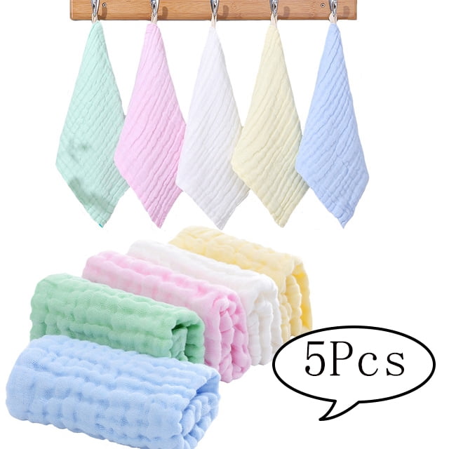 FNNMNNR 12x12 Inch Baby Muslin Washcloths, Natural Cotton Baby Wipes, Super Soft Face Towel for