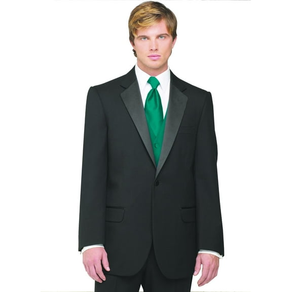 Neil Allyn 7-Piece Formal Tuxedo with Pleated Front Pants, Shirt, Green Vest, Tie & Cuff Links. Prom, Wedding, Cruise