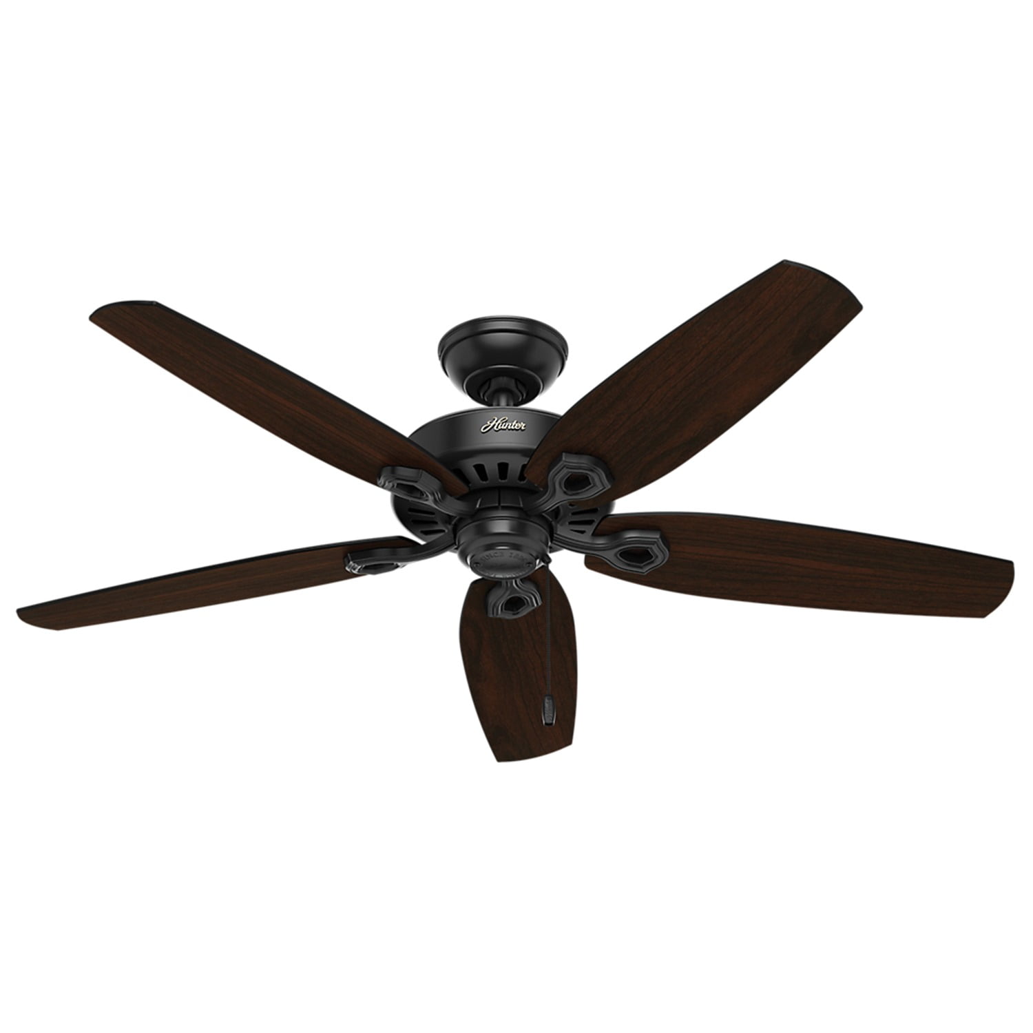 Hunter 52 Builder Matte Black Ceiling Fan With Pull Chain Builder Matte Black Ceiling Fan