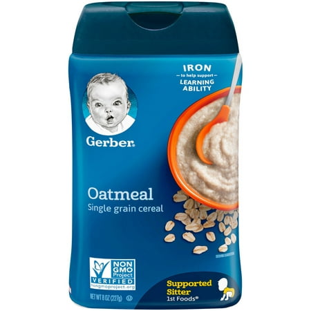 (4 Pack) GERBER Single-Grain Oatmeal Baby Cereal, 8