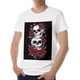 thumbnail image 5 of Men T-Shirt,Crewneck Tee Shirt Rose Skull Short Sleeve Casual Black T Shirts, 5 of 7