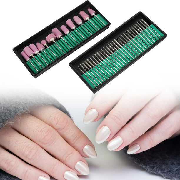 JUEGO DE AGUJAS DE BROCAS PARA UNADAS, FRESA PARA PULIR UNAS, HERRAMIENTA DE ACCESORIOS PARA MANICURA Y PEDICURA, LIMA DE UMAS, BROCAS PARA CUTÍCULAS PARA MANICURA, PEDICURA,