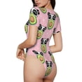 thumbnail image 3 of The Xecao Panda Avocado Women's Crew Neck Body Suit, a short-sleeved bodysuit and basic swimsuit, both comfort and style for dating and daily life, 3 of 9