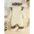 thumbnail image 3 of Jxzom Infant Baby Girl Easter Day Clothes Romper My 1st Easter Rabbit Printed Long Sleeve Jumpsuit With Bow Headband 0-18M, 3 of 7