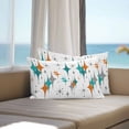 thumbnail image 3 of Boho Middle Century Lumbar Pillow Covers 20x12 Inch Set of 2, Retro Orange Teal Grey Star Rhombus Waterproof Outdoor Pillow Covers, Decorative Cushion Pillowcases for Couch, Sofa, Bed, Garden, Patio, 3 of 9