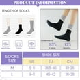 thumbnail image 5 of Womens Crew Socks Athletic Casual Cotton Long Socks Stripe Sport High Socks 5 Pairs, 5 of 6