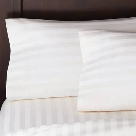 300 Ct Case - Better Homes & Gardens 300 Thread Count Cotton Damask Stripe Pillowcase, 2 Count