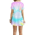 thumbnail image 4 of Annhoo Womens Mini Dress Summer Casual Tie Dye Short Sleeve Crewneck T Shirt Dresses Beach Vacation Short Sundress, 4 of 6