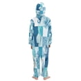 thumbnail image 3 of Soft Big Kids Onesie Pajamas Cozy Loose-Fit Jumpsuits for kids with Pockets for Christmas Lounge & Play Blue Marine Life Patterns, 3 of 8
