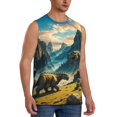 thumbnail image 2 of KLL Valley River Dinosaur Print Workout Tank Tops Gym Sleeveless Fitness Muscle Tee-Small, 2 of 7