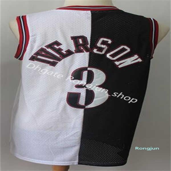 NBA_ Split Two Colors Basketball Jersey Allen Iverson Pippen Hakeem  Olajuwon Tracy McGrady Vince Carte''nba''jerseys