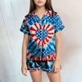 thumbnail image 2 of Gubotare Girls Pajama Set Short Sleeve with Plaid Shorts Cute Sleepwear Teen Girl Cartoon Sleep Tee Summer Lounge Pj Set (Hot Pink,Size 8-9 Years), 2 of 4