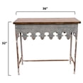 thumbnail image 2 of Creative Co-Op Metal Scalloped Edge Table with Wood Top, Distressed Zinc, 2 of 4