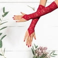 thumbnail image 2 of HOMEIORA Women's Gloves Protection Long Lace Gloves Fingerless Elbow Length Lace Gloves for Party, Adult Size - Red, 1 Pair, 2 of 4