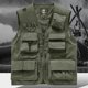 thumbnail image 1 of Ceisia Men's Loose Fit Outdoor Utility Vest Multi-Pocket Breathable Mesh Lining V-Neck Fishing Hiking Volunteer Waistcoat Gifts Army Green M, 1 of 6