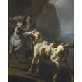 thumbnail image 3 of Johann Heinrich Roos 12x14 Black Modern Framed Museum Art Print Titled - Indian Taming a Horse (1650), 3 of 5