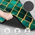 thumbnail image 3 of Yiaed Green Mosaic Glass Print Carpet Floor Mats for Cars, Auto Accessories Front & Rear Car Floor Mats Car Floor Foot Mat Sets of 4 Pieces, 3 of 7