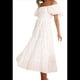 thumbnail image 3 of Vestidos Largos de Mujer con Escote Cuadrado, Corta Abullonada y Fruncido, Corte A, con y Fruncido. M, 3 of 10