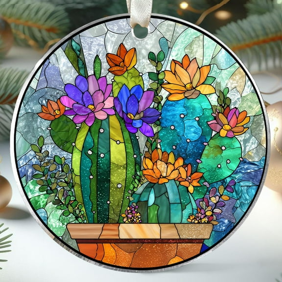 Cactus Ornament - Cactus Ornaments for Christmas Tree, Plant Succulent Ornaments - Plant Gifts for Women, Plants Lovers, Succulent Lover - Acrylic Christmas Ornament 2025