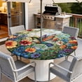 thumbnail image 5 of ARTSLION Round Outdoor Tablecloth For Up To 48in With Umbrella Hole & Zipper Waterproof Elastic Edge Fitted Table Cover Big Sunflower For Patio Picnic Party, Hummingbird, 5 of 7