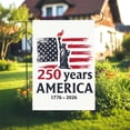 thumbnail image 2 of 250th Anniversary USA Garden Flag – 12x18 Inch Patriotic Yard Banner with Historical Design, Flax Fabric, Outdoor Decor for Farmhouse, Patio, Lawn, or Mailbox, 2 of 5