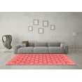 thumbnail image 3 of Ahgly Company Machine Washable Indoor Round Abstract Red Modern Area Rugs, 5' Round, 3 of 4