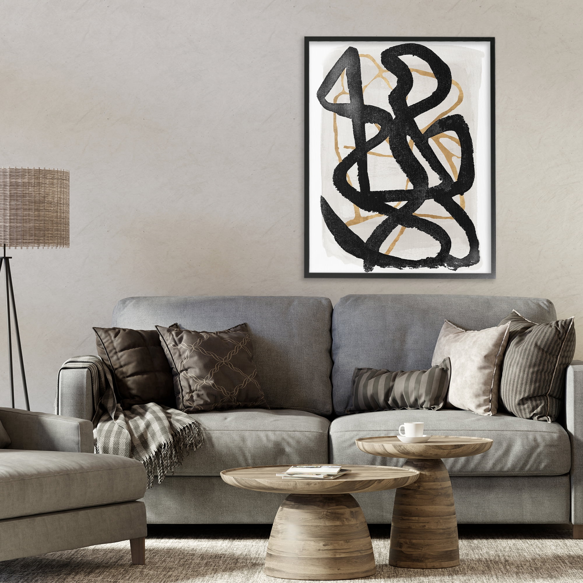 Stupell Industries Hindsight Black & Beige Black Framed Giclee Art, design by Lucille Price