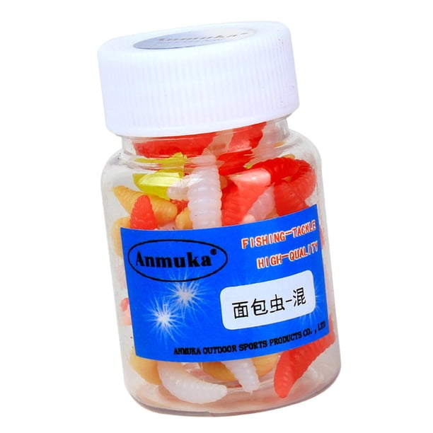 80x Simulación Lombriz de Pesca de PP Suave Señuelos Cebo Lombriz Artificial Multicolor