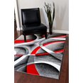 thumbnail image 2 of 2305 Gray Noir Rouge Blanc Tourbillon 3'11 x 5'4 Moderne Abstrait Tapis Rug, 2 of 3