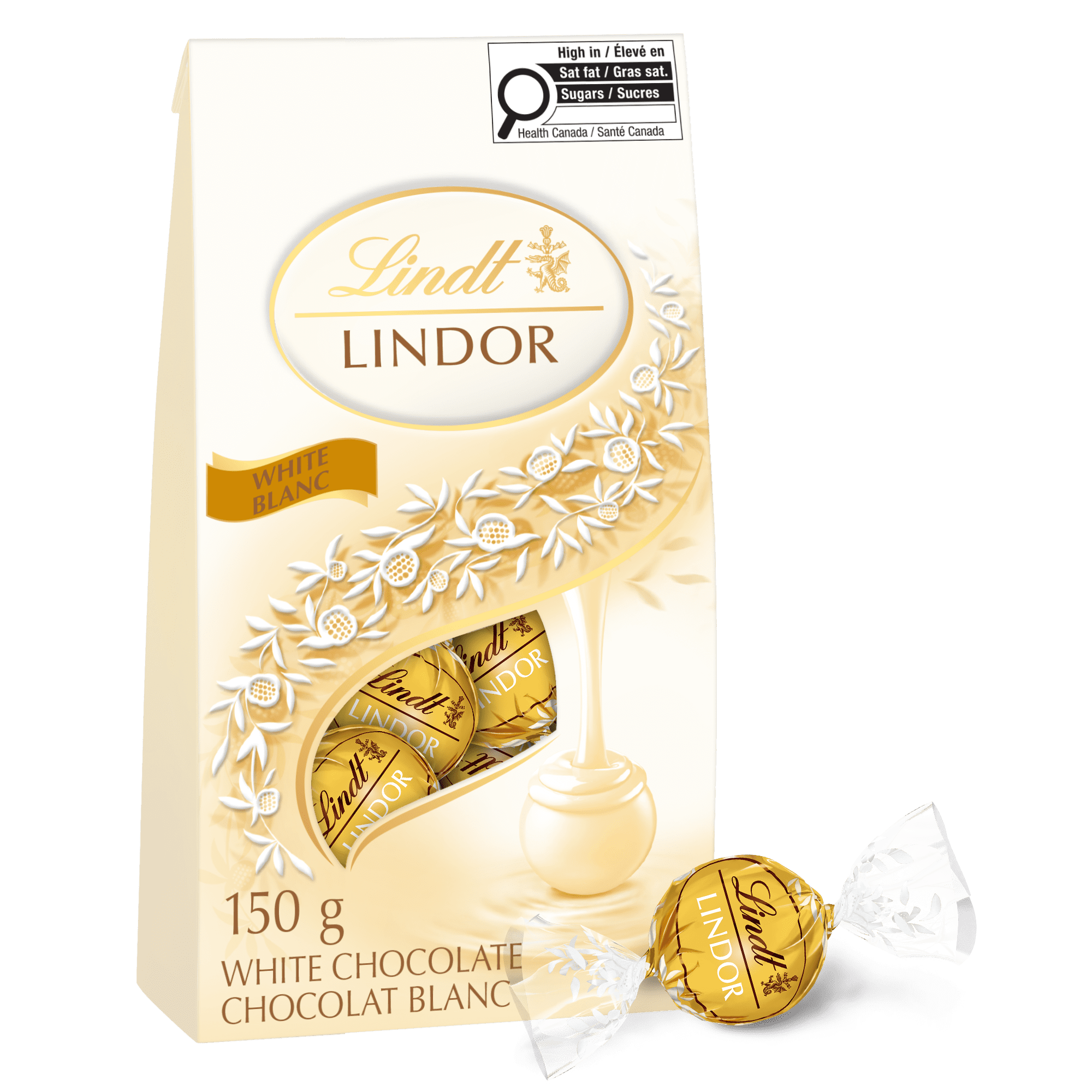 Lindt LINDOR White Chocolate Truffles, 150-Gram Bag, 150g Bag