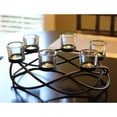 thumbnail image 4 of Seraphic Iron Oval Table Decor Centerpiece Decorations Candle Holder for Weddings, Patio, Kitchen, Dining Room, and Coffee Tables, Glass Votive Tealight Holders, Black, 6 Clear Chunky Cups, 4 of 4