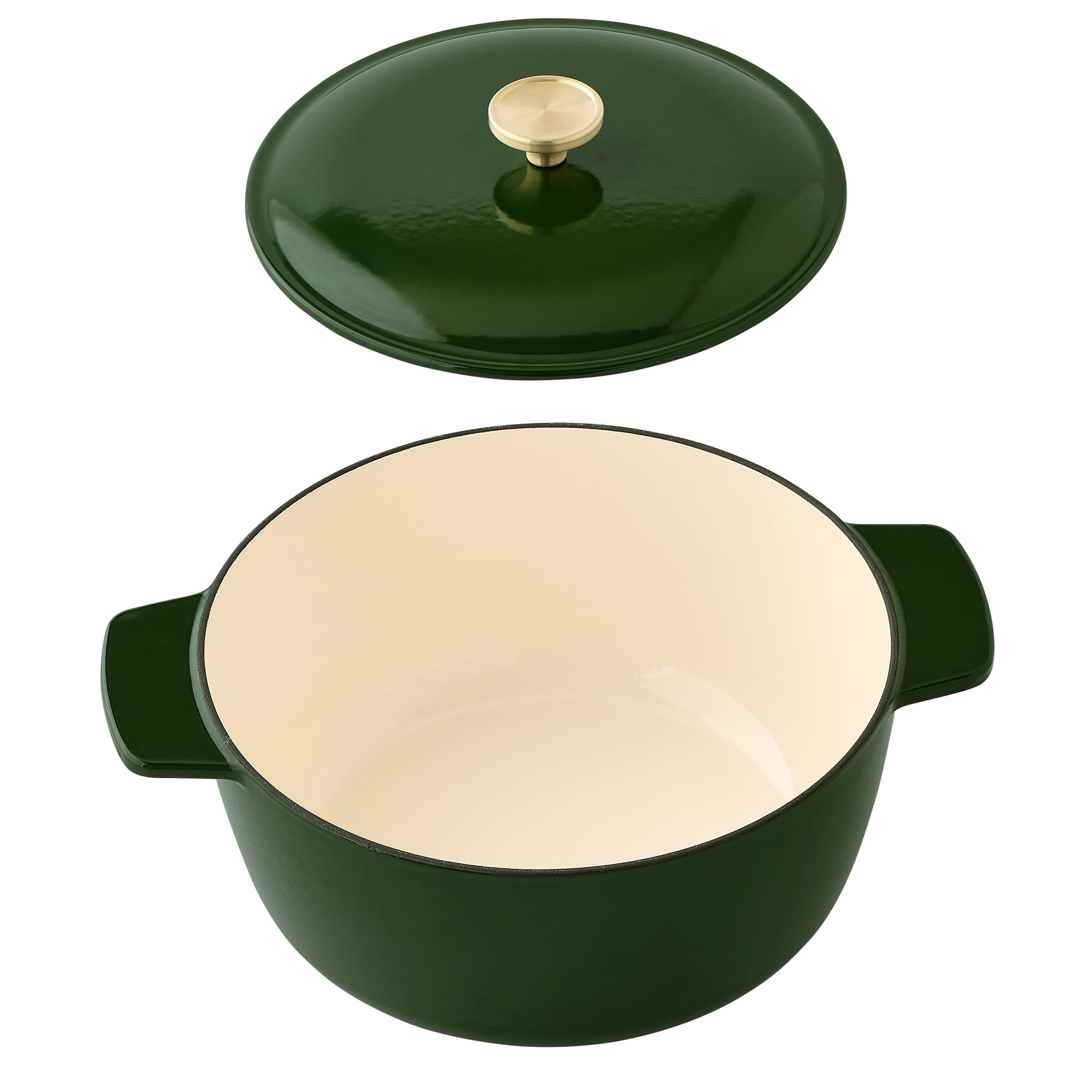 Better Homes & Gardens Green Enameled Cast Iron Dutch Oven with Lid, 5 Quart