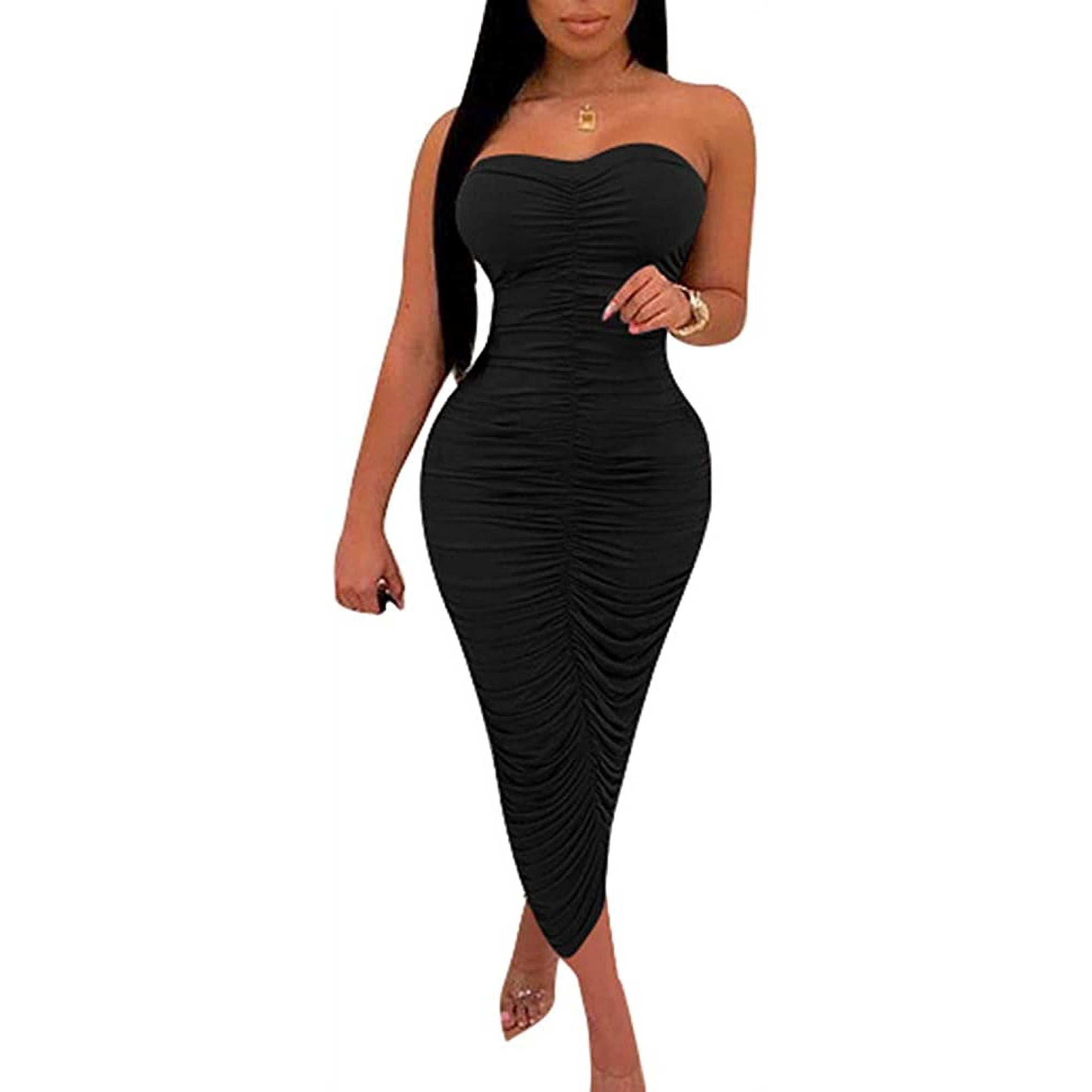 Black tube top maxi dress discount