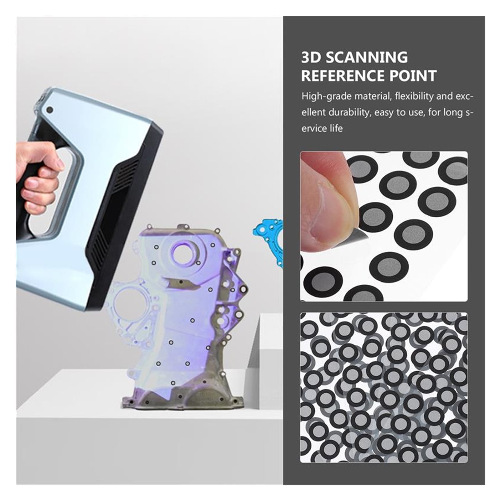3D Point Reference Scanning Scanner Reflective Marker Film Markers Marking Reflection Spray Points Dot Scan Wear Resistant ,Tracking dots for 3D Scanning