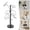 Black, 6 Hooks, variant on ToppiJoy Adjustable Modern Metal Hat Stands, Hat Display Rack with 6 Round Hooks, for Bedrooms, Clothing Stores (Black, 6 Hooks)