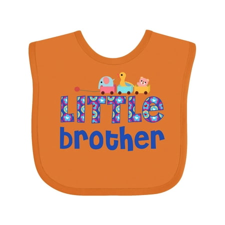 

Inktastic Blue Toy Train Little Brother Gifts Gift Baby Boy Bib