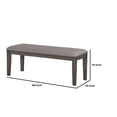 thumbnail image 2 of Benjara Rectangular Fabric Bench with Wooden Tapered legs- Charcoal Gray, 2 of 7