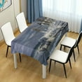 thumbnail image 6 of SKYSONIC 60”x90" Square Tablecloth with Winter Snow Shoreline Prints, Anti-Wrinkle and Smooth Table Cloth for Kitchen/Home Decoration, 6 of 7