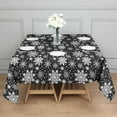 thumbnail image 3 of Black Christmas Snowflake Pattern Square Tablecloth,Waterproof Square Table Cover,Wipeable Spillproof Washable Table Cover for Home Kitchen Party Decor 60"x60"(152x152cm), 3 of 6