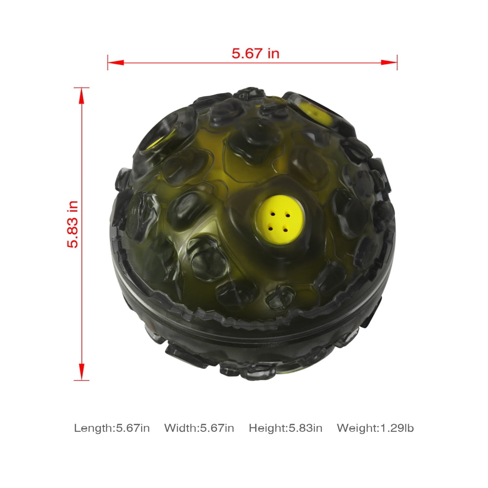 Goaxuzt Dog Ball for Aggressive Chewers Giggle Chew Interactive Toy for Medium Large Dogs, Yellow