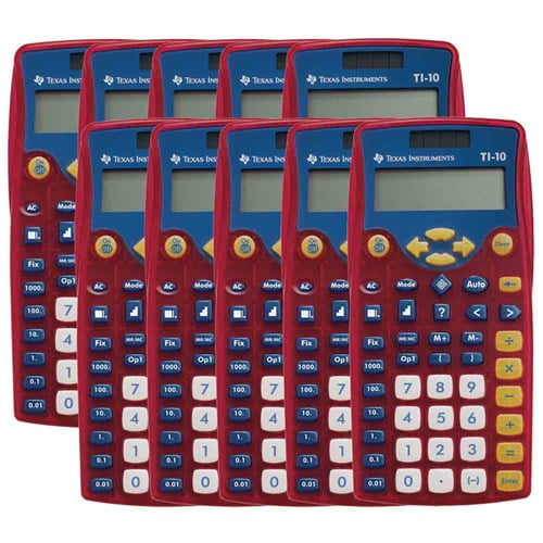 Texas Instruments TI10 Elementary Calculator 10BKC (10-Pack) TI-10 Elementary Calculator