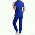 thumbnail image 3 of Resivox Scrubs for Women Set Plus Size Medical Scrub Sets Stretchy V-Neck Yoga Scrub Pants and Tops Nursing Top Scrubs with Pockets Royal Blue S, 3 of 4