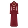thumbnail image 3 of Choomomo Women's Cassock Church Clergy Dress Long Choir Robe Minister Maxi Dress Priest Preacher Dresses Burgundy L, 3 of 5